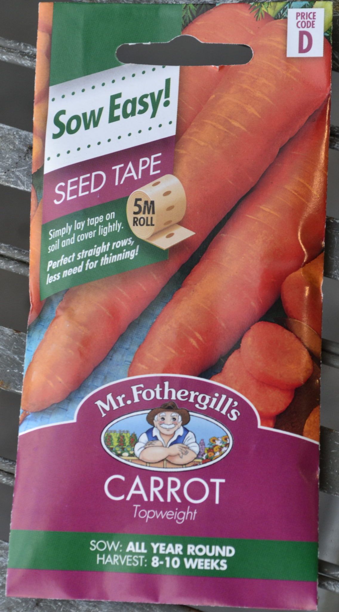 Seed Tape Carrot Topweight Springvale Garden Centre